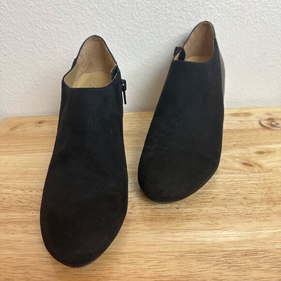 Naturalizer Black Suede & Leather Ankle Booties Size 8.5 - Picture 13 of 16